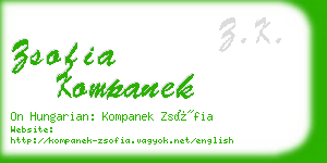 zsofia kompanek business card
